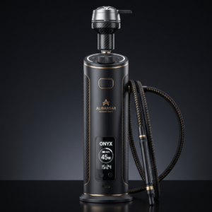 Alibarbar Hookah Onyx UK, a stylish rechargeable hookah-style device with Type-C charging, modern design and multiple flavour options for adult customers.